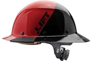 LIFT DAX Fiber Resin Full Brim Hard Hat (50/50 Gloss Red/Black)