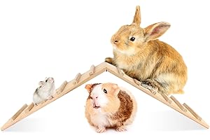 YUEPET Small Animal Wooden Cage Bridge Guinea Pig Habitat Ramp Over Nature Climbing Ladder Toy for Rabbit Hamster Bunny Ferret Squirrel Hedgehog Chinchilla Rat Gerbils Mouse
