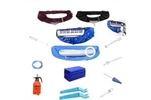 MFLFVR Split Ac Unit Cleaning Bag |Air Conditioner Cleaning Bag |Split Air Conditioner Cleaning Kit With 9ft Water Pipe Wall Mounted（10pcs，Light Blue, large Size: 95-130cm 37.4-51.18 inch)
