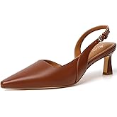 Mostrin Kitten Heels for Women Slingback Pointed Closed Toe Heels Women's Pumps Shoes for Wedding, Party, Commuting