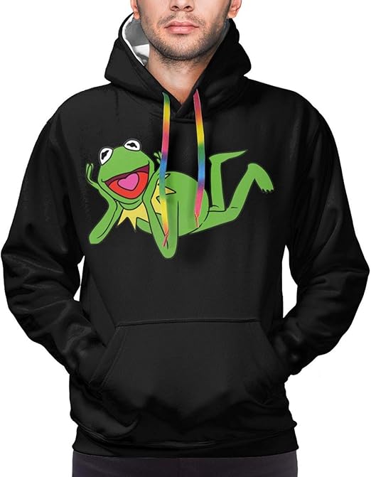 Kermit The Frog Face Mans Hoodie Pullover Long Sleeve