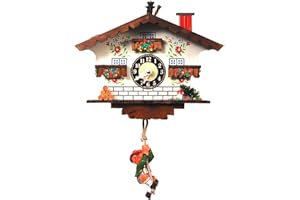 OFF THE WALL TOYS Alexander Taron Importer 18320SQ Engstler Battery-Operated Clock-Mini Size-5" H x 6.75" W x 4.5" D, Brown