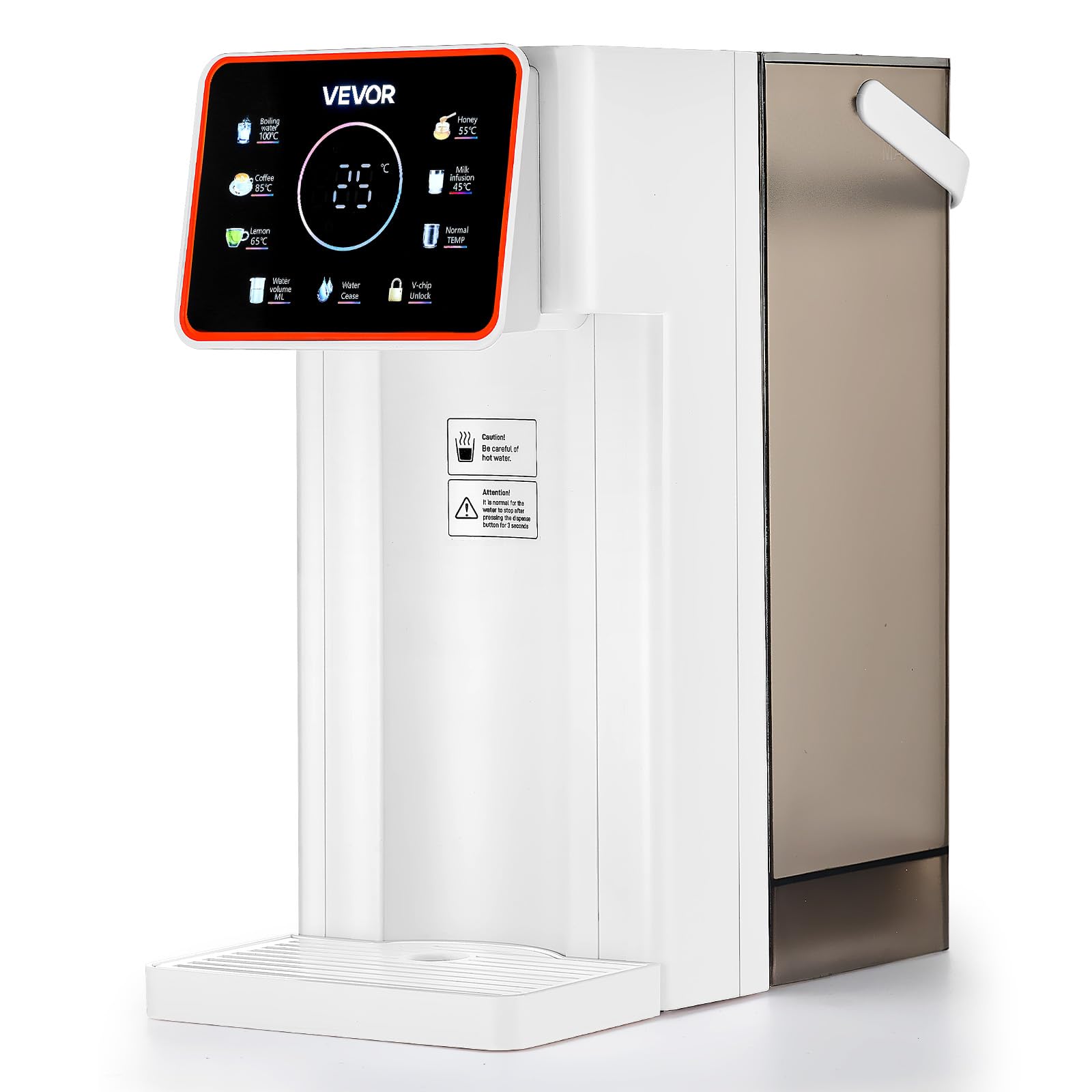 Photo 1 of VEVOR Instant Hot Water Dispenser, Countertop Boiling Water Dispenser with Adjustable 6 Temperatures & 7 Water Volumes, 101oz Removable Water Tank, Quick Heating with Touchscreen & Child Lock for Home
