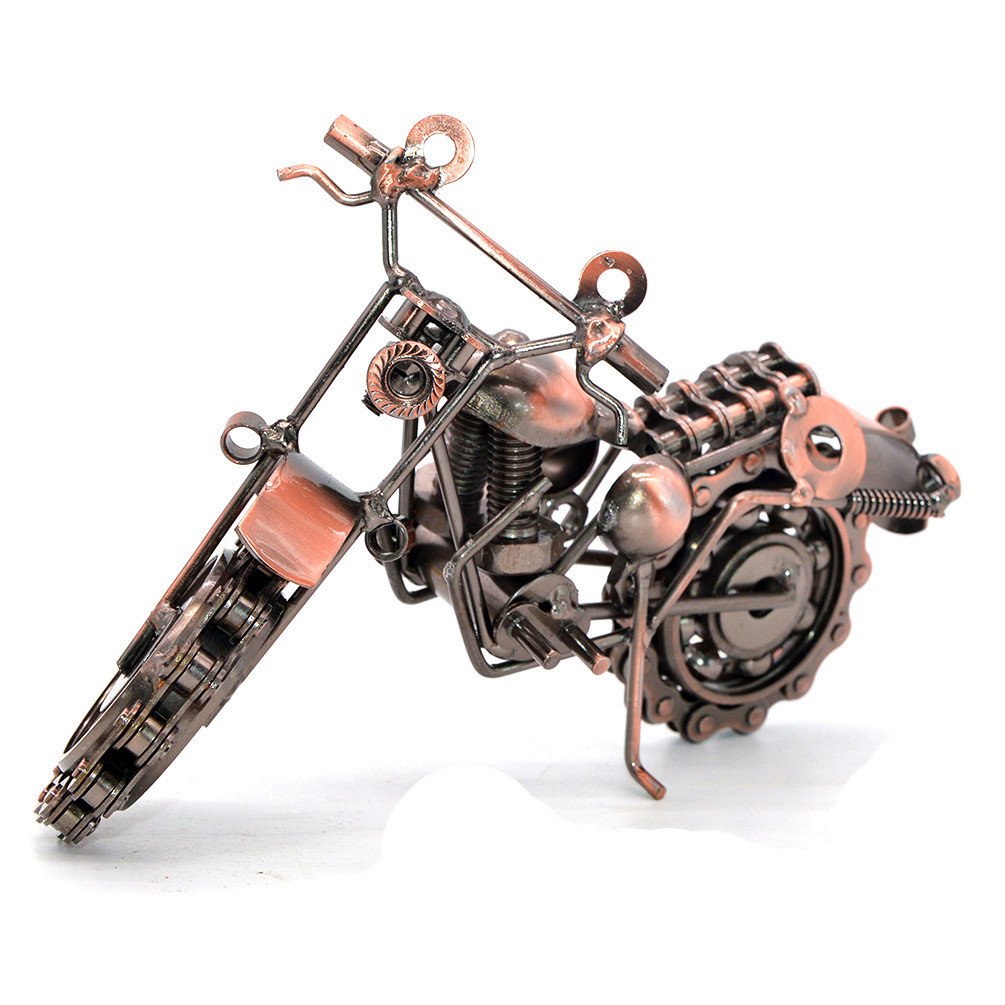 Medigy Creative Hand Soldering Wrought Iron Motorcycle Model Metal Moto Collection Home Desk Decor Ornaments Model 2