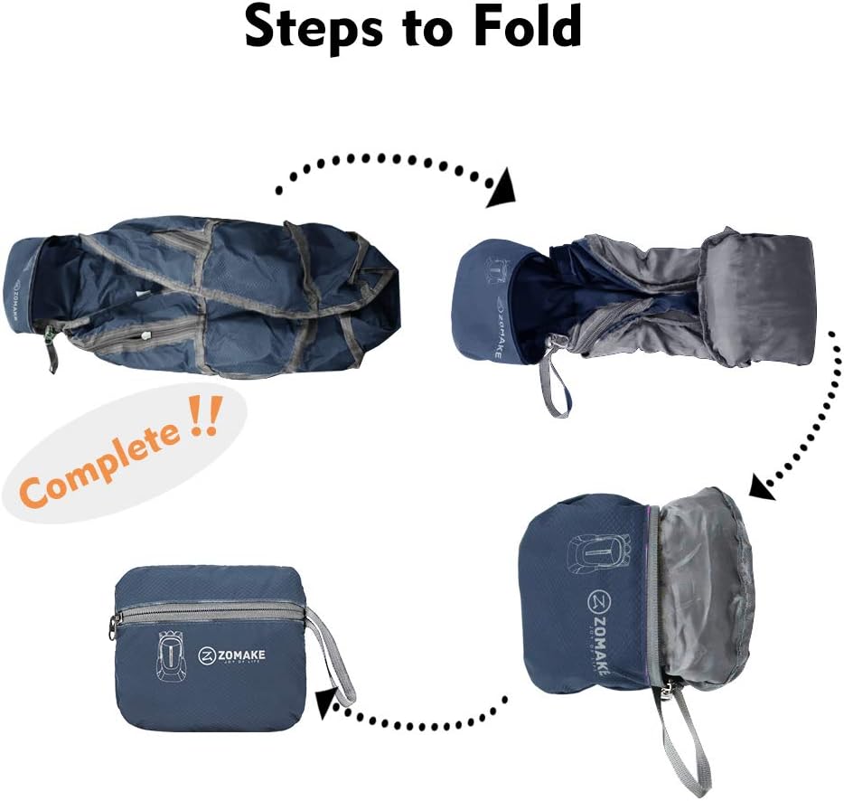 Zainetto Impermeabile per Uomo Donna Hiking Viaggio Trekking Citt/&agrave; Sportivo Piccolo Zaino Leggero Pieghevole ZOMAKE Zaino Ripiegabile 25L