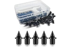 Uxpang Track Spikes, 1/4 inch Pyramid Track and Cross Country Spikes with Spike Wrench, Stainless Steel Replacement Track Spikes for Sprint Sports Short Running Shoes
