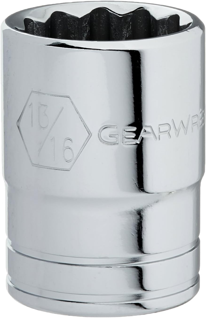 GEARWRENCH 80766 1/2" Drive 12 Point Standard SAE Socket 13/16", Black
