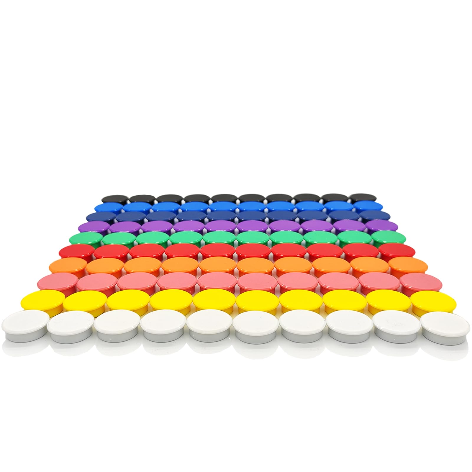 PYJLBX Fridge Magnets 100 Pack, Strong Small Round Magnets for Whiteboard, Notice Board & Crafts, Colourful Cute Mini Magnetic Pins,Heavy Duty Multi-Colour Magnets for Office Home Classroom,10 Colours