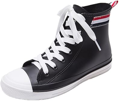 Amazon Nomsocr レインシューズ スノーシューズ レディース 雨の日もお洒落に ハイカットスニーカー風 大きいサイズ レインシューズ レインブーツ カジュアル 雨靴 Nomsocr レインシューズ