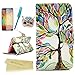 Note 3 Case,Galaxy Note 3 Case - Mavis's Diary Special Painted Series Colorful Retro Tree Pattern PU Leather Wallet Type with Magnetic Clasp Credit Card Holder Design Folio Cover Durable Stand Case for Samsung Galaxy Note 3 N9000 N9005 N9006 with Soft Clean Cloth(One Tree Case&One Bling Cute Blue Owl Dust Plug&One Blue Feather Stylus Pen&One HD Screen Protector)