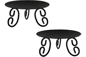 Hosley Set of 2 Pillar or LED Candle Holder 5 inch Diameter Gift for Farmhouse Weddings or can be Used for Aromatherapy and Spa O5