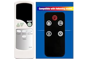 GENGQIANSI Replacement Remote Control for Home Decorators Collection Electric Fireplace 1557FM-33-201 1927FM-28-201 2291FM-23-259 2240FM-26-326 1926FM-23-201