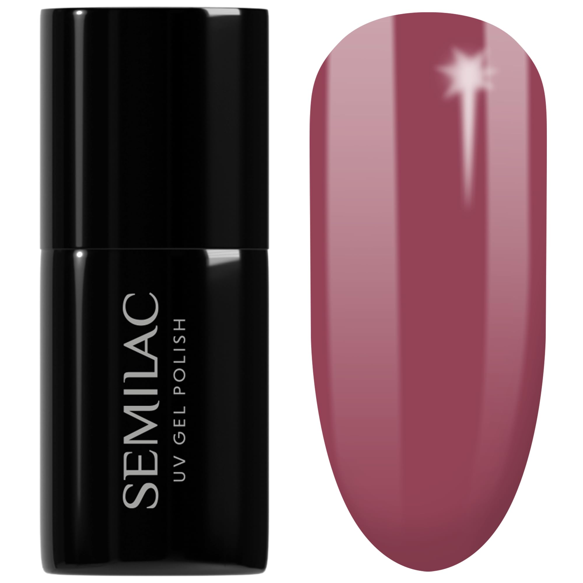 SEMILAC Gel Nail Polish 005 Berry Nude - Full Coverage Gel Polish - Soak Off Easy To Use LED/UV Nail Lamp - Long Lasting Manicure and Pedicure up to 3 weeks