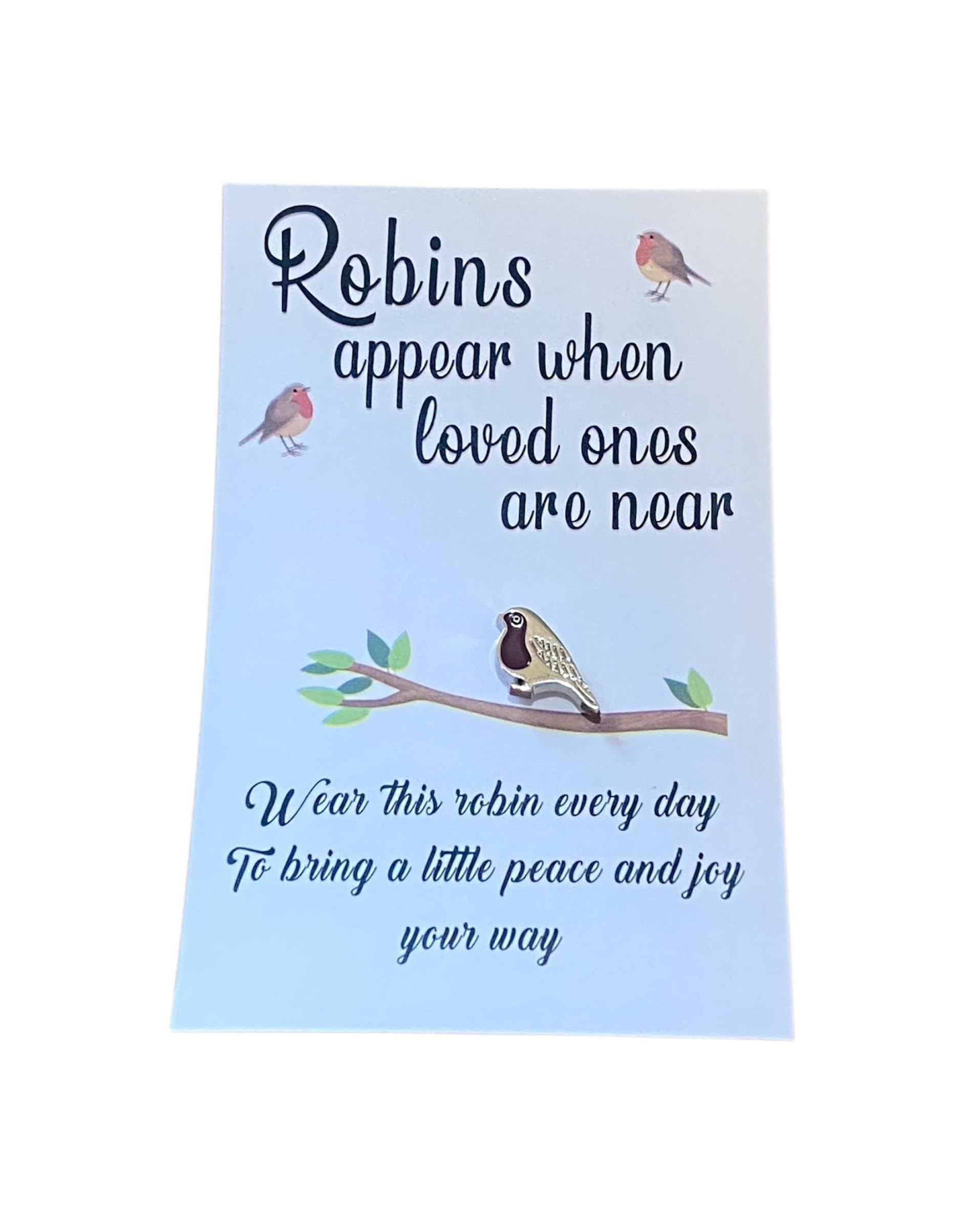 Remembrance Red Robin Pin Badge Verse Card
