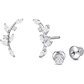 Limerencia Hypoallergenic G23 Implant Grade Titanium Screw Back Earrings Tragus 20G Helix F136 Piercing Post for Sensitive Ears Cartilage