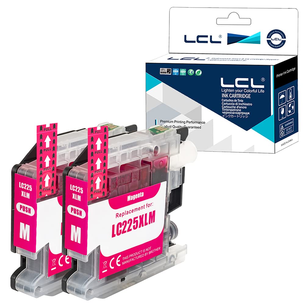 LCL LC225XL Magenta Ink Cartridge Compatible with Brother LC225 LC225XL LC225XLM for MFC-J4420DW J4620DW J4625DW DCP-J4120DW MFC-J5320DW J5620DW J5625DW J5720DW (2-Pack )