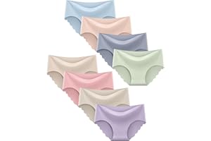 Boboking Teen Girls Seamless Underwear Tagless Panties Full Coverage Pack of 8