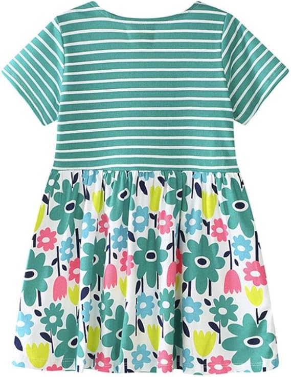 Amazon Yeach 子供服 赤ちゃん 80 130 1 6歳 女の子 夏の季節 イチゴプリント ドレス 春着 夏物 普段着 誕生日パーティー 遊園地 緑 130 ワンピース チュニック 通販