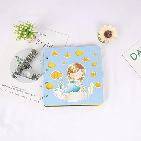 Amazon Co Jp 子供のための子供のための Diyフォトアルバム 耐久性のある絶妙な漫画のパターン 成長アルバム Mermaid ホーム キッチン