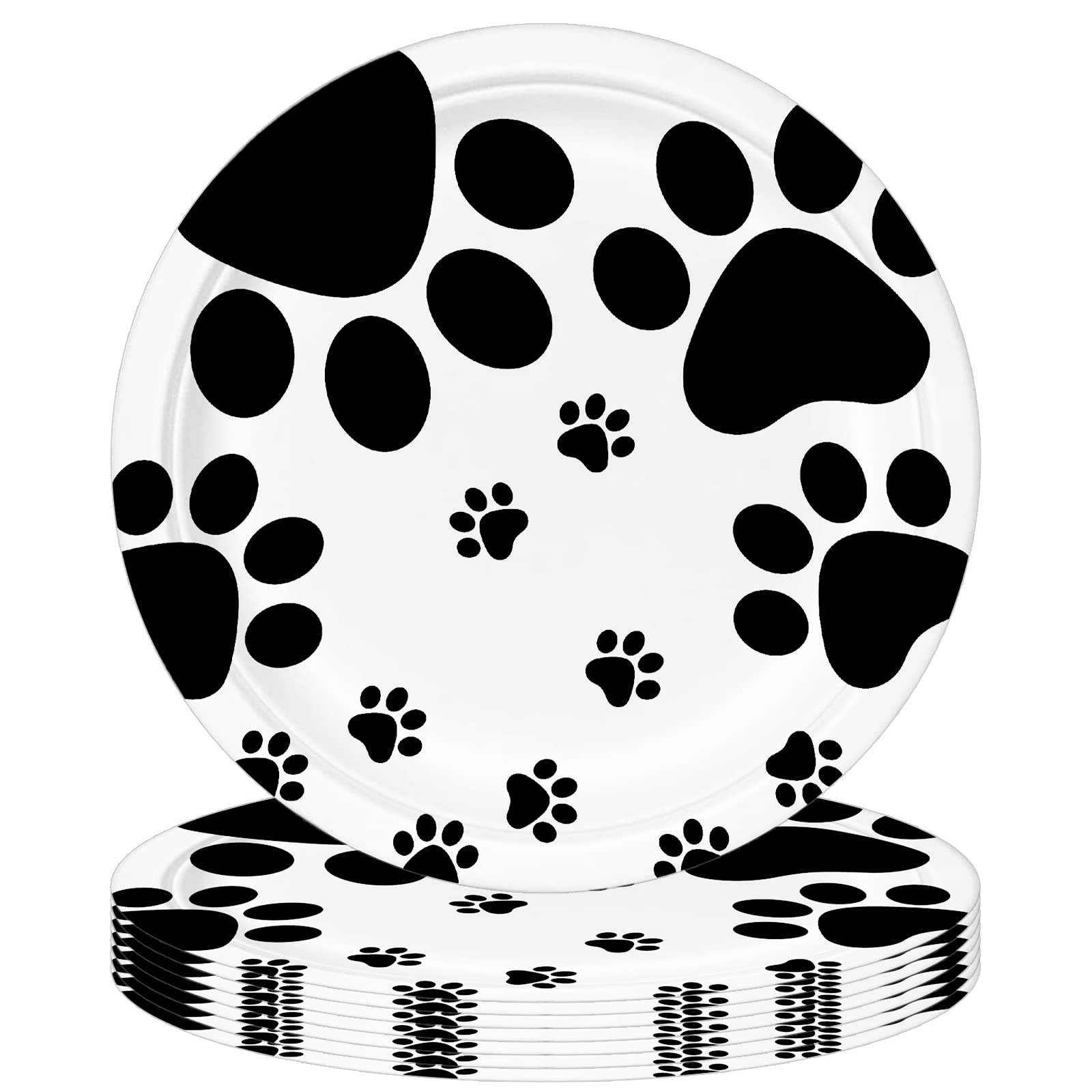 POPOYU 16P Jungle Safari Animal Party Dog Print Paper Plates 9 inch,Jungle Animal Party Disposable Paper Plates,Jungle Theme Party Tableware Decor Set for Kids Jungle Safari Reptile Party Supplies