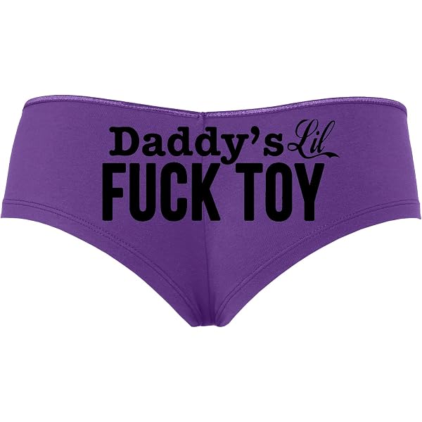 Knaughty Knickers Daddy's Little Fuck Toy Boyshort Panties - DDLG BDSM Owned Print Red/Black Sexy Lingerie