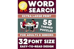 Extra Large Print Word Search Book "Easy-to-Read Design" for Adults & Seniors.: 32 Fond Size Word Wide Range Themed Puzzles w