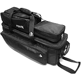 Pyramid Path Triple Tote Roller Plus Bowling Bag with Detachable Shoe Bag (Fits US Mens Size 15), Accessory and Side Pocket, Lightweight Travel Design