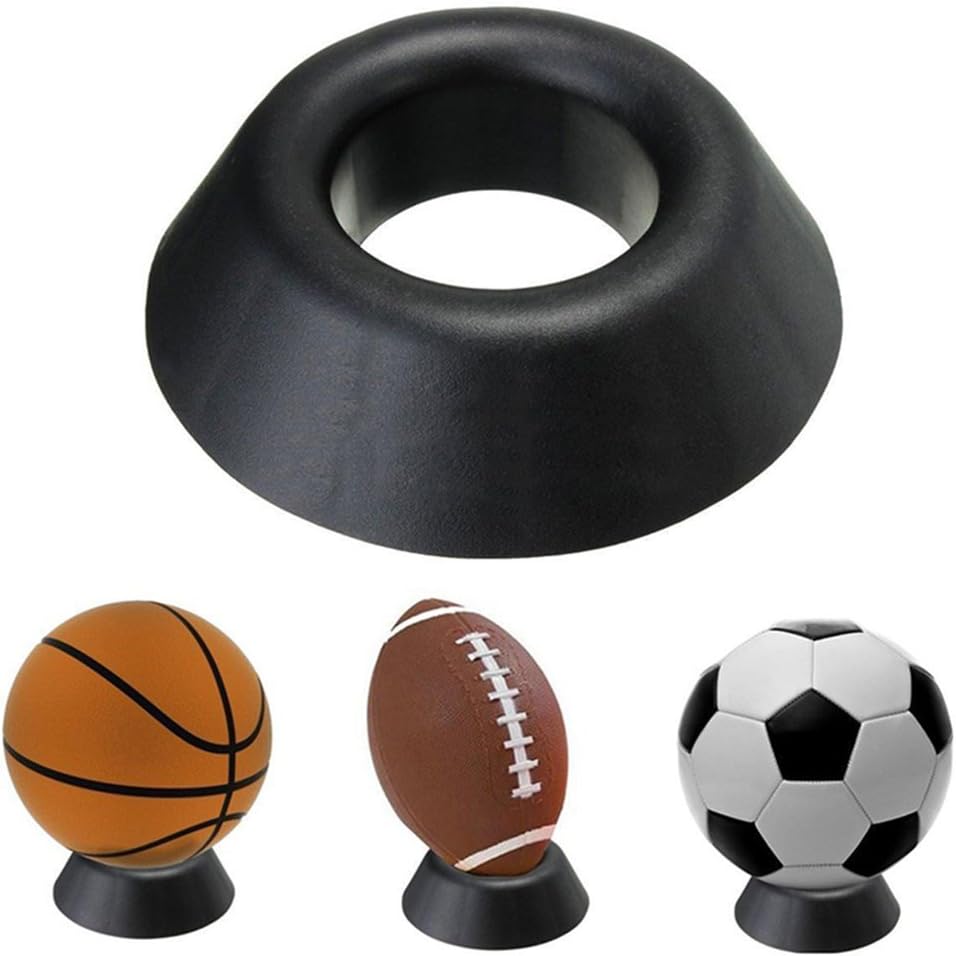 Ball Display Stand Rugby Ball Stand Basketball Football Soccer Rugby Plastic Display Holder (Black): Sports & Outdoors