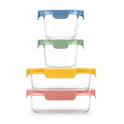 Ello Color Lock 8PC Mixed Glass Food Storage
