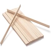 Wood Strips Slats Wooden Sticks for Crafts 1/8" &times; 3/4" &times; 12", 30 PCS Wood Trim Planks Flat Lumber Boards Square Dowel Rods Wooden Dowels for Crafting, Woodworking, Model Making