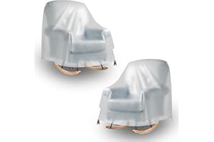 IndigoTempest9 Patio Rocking Chair Cover, Swivel Rocker Chair Cover for Outdoor Furniture, 27.5''W x 32.5''D x 39''H, Patio Swivel Chair Covers Waterproof, Translucent Frosted PVC (2)