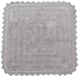 DII Ultra Soft Spa Cotton Crochet Square Bath Mat or Rug Place in Front of Shower, Vanity, Bath Tub, Sink, and Toilet, 24
