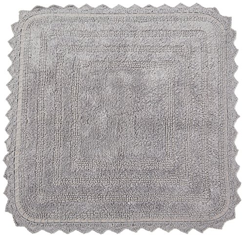 DII Ultra Soft Spa Cotton Crochet Square Bath Mat or Rug Place in Front of Shower, Vanity, Bath Tub, Sink, and Toilet, 24
