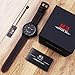 Menton Ezil Fashion Men's Sport Analog Watch Genunie Leather Luminous Hand Auto Date Wristwatches 30M Waterproof Quartz Watches for Man