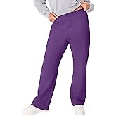 Hanes Womens Sweatpants, EcoSmart Fleece Pants, Pocketless Open-Bottom Sweatpant, Regular & Petite