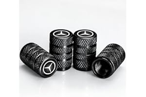 BEEASYWIN Car Cover Valve stem Replacement for Mercedes-Benz A C E S Series GLK CLA GLA GLC GLE CLS SLK Logo Shape Valve stem caps Accessories(4 Pcs)