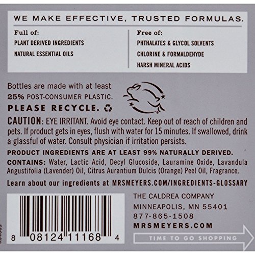 Mrs. Meyers Tub and Tile Cleaner - Lavender- Remove Soap Scum and Hard Water Stains - 33 fl oz (Pack of 4)