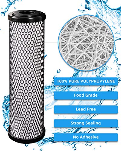 Fil-fresh 1 Micron 10" x 2.5" Whole House CTO Activated Carbon Block Water Filter Replacement Cartridge Fits Standard Under Sink and RO Water Filtration System（2 Pack） - Thumbnail 3