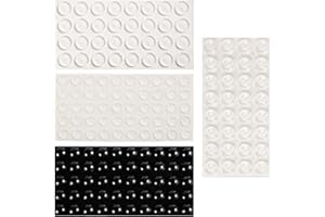 XIHIRCD 164pcs Braille Stickers for Low Vision Aid Visually Impaired, Silicone Bump Dots Blind or Supplies Braille Raised Sticky Tactile Mixed Sizes Gifts for Blind Visually Impaired Elderly (Black & White)