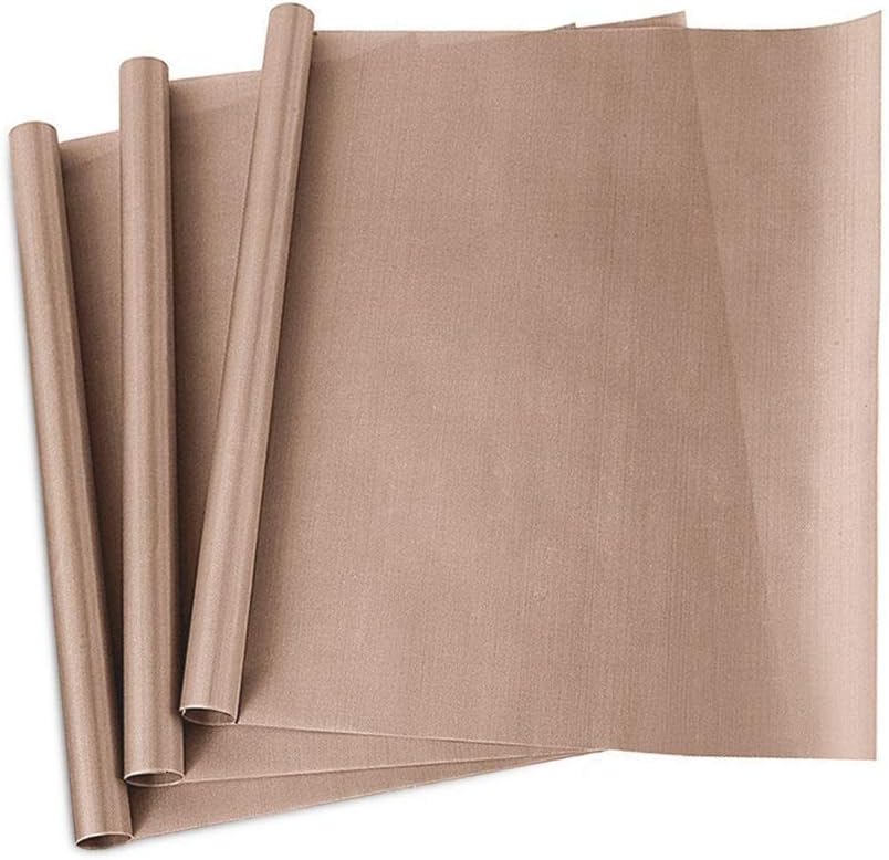 PTFE Teflon Sheet, 3-Pack Teflon Sheet for Heat Press Transfers, 16 x 20” Heat Resistant Craft Sheet, 100% Non Stick Protects Iron and Work Area (3pack-New)