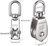 MERYSAN M15 Single Pulley Block 12Pcs 304 Stainless Steel Swivel Lifting Rope view 4