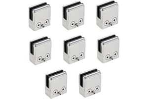 Generic 8 Stainless Steel 304 Glass Clamps, Designed for Railings and Stair Posts, Flat