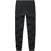 ZooYung Men's Fleece Lined Warm Snow Pants Winter Cargo Hiking Joggers Outdoor Travel Sweatpants