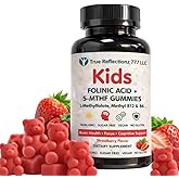 Folinic Acid Gummies for Kids & Adults – with L-Methylfolate Methyl B12, P5P B6, Magnesium Glycinate, Vitamin D3 & C Methylated Folate Support for Brain,Focus, Mood & Cellular Health – 5-MTHF