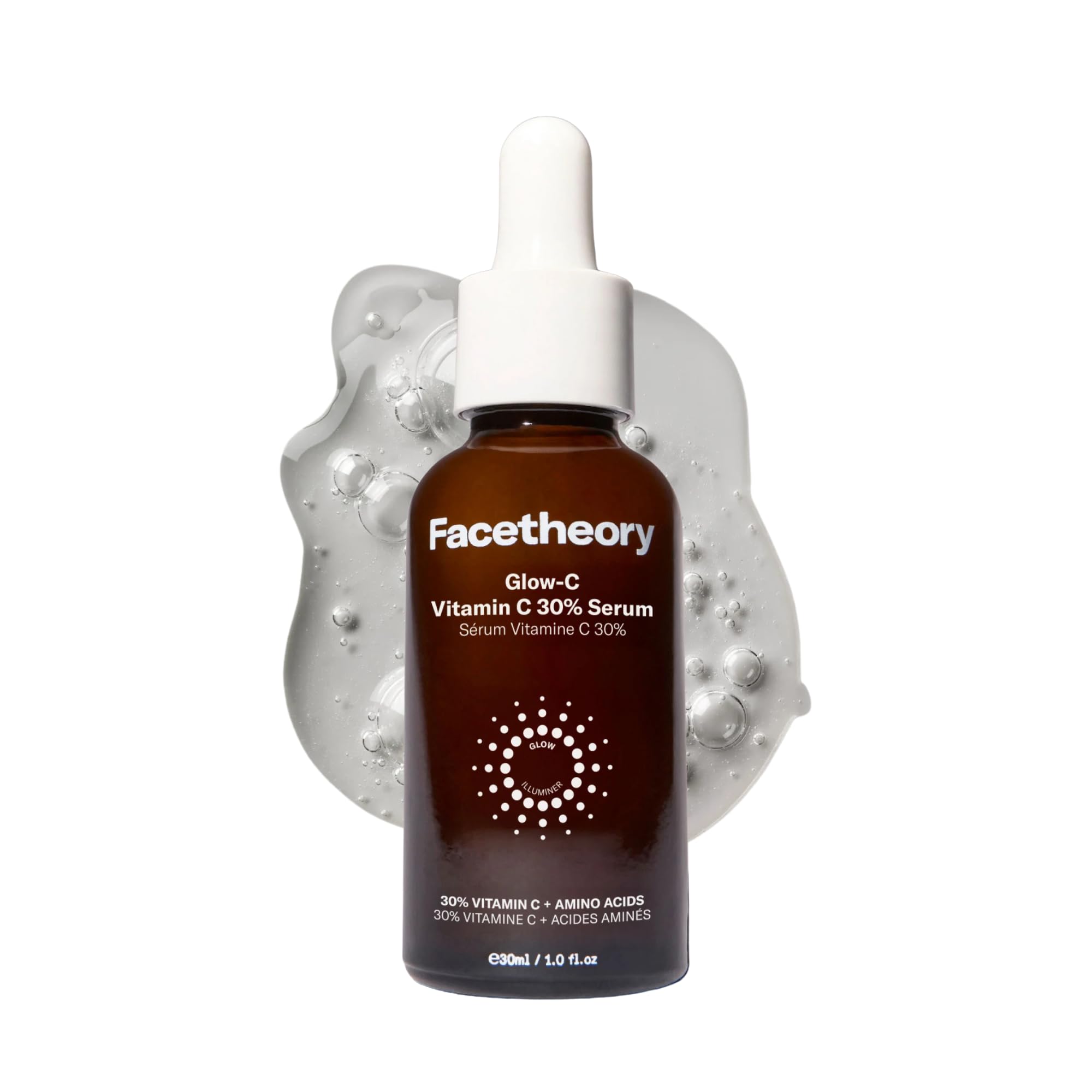 facetheory Glow-C Vitamin C 30% Serum (Unscented) - Pro-Strength Vitamin C Serum for Face - Skin Brightening, Firming & Anti Aging Serum (30 ml)