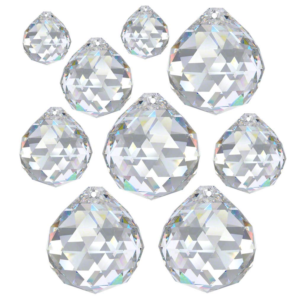 AMBROS Crystal Rainbow Crystal 9 PIECE Ball Set 20mm & 30mm & 40mm Crystal 30% PbO ~ Feng Shui Suncatcher