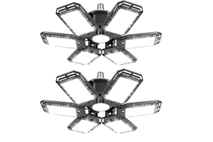 ANYPOWK LED Garage Light - 15000 Lumen 6500K Daylight 150W, Six Leaf Led Garage Ceiling Lights, Pack of 2