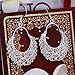 Sterling Silver Plated Dangle Chandelier Cross Hoop Pierced Earrings L158
