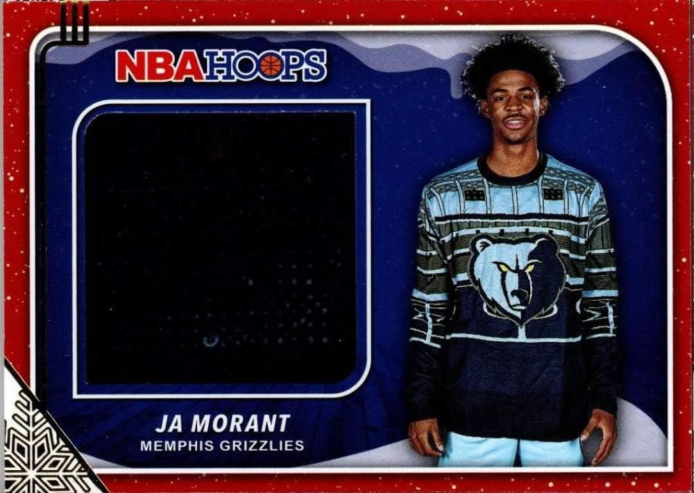 2019-20 Panini Hoops Rookie Sweater Relic #12 Ja Morant Memphis Grizzlies RC Rookie NBA Basketball Trading Card