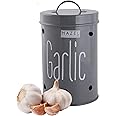 HAZEL Garlic Storage Container For Kitchen | Container For Kitchen Storage | Food Grade Storage Container with Lid, 750 to 1 KG ML, Grey